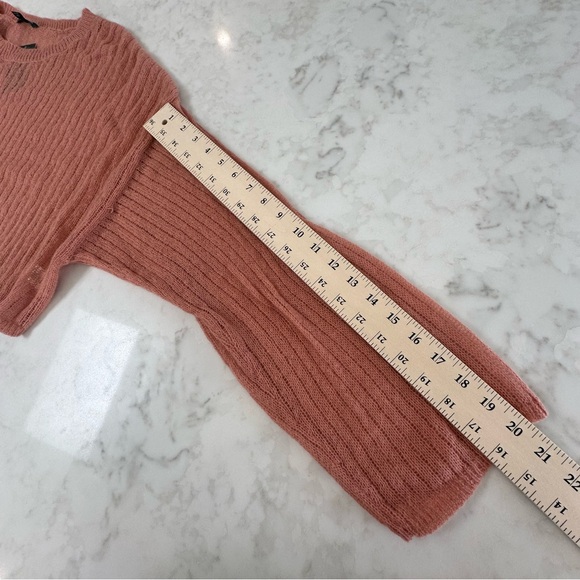 NEW Wild Fable Pink/Rose colored Ribbed Knit Boho Cropped Sweater XL - Picture 16 of 16